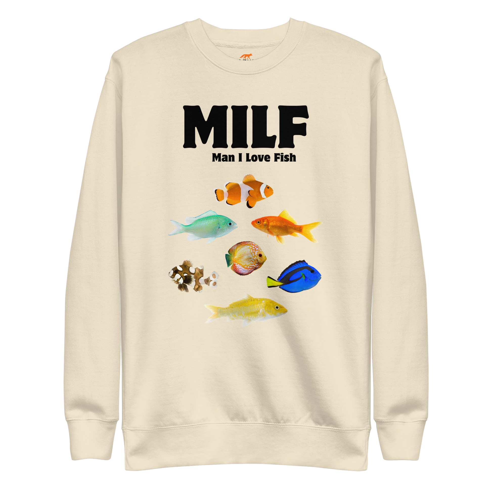 Man I Love Fish Graphic Premium Sweatshirt Online - Bone - Boozy Fox