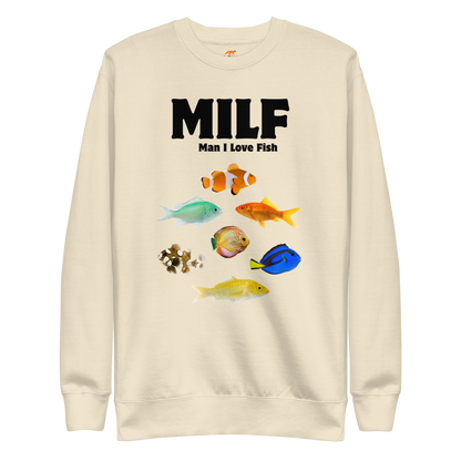 Man I Love Fish Graphic Premium Sweatshirt Online - Bone - Boozy Fox