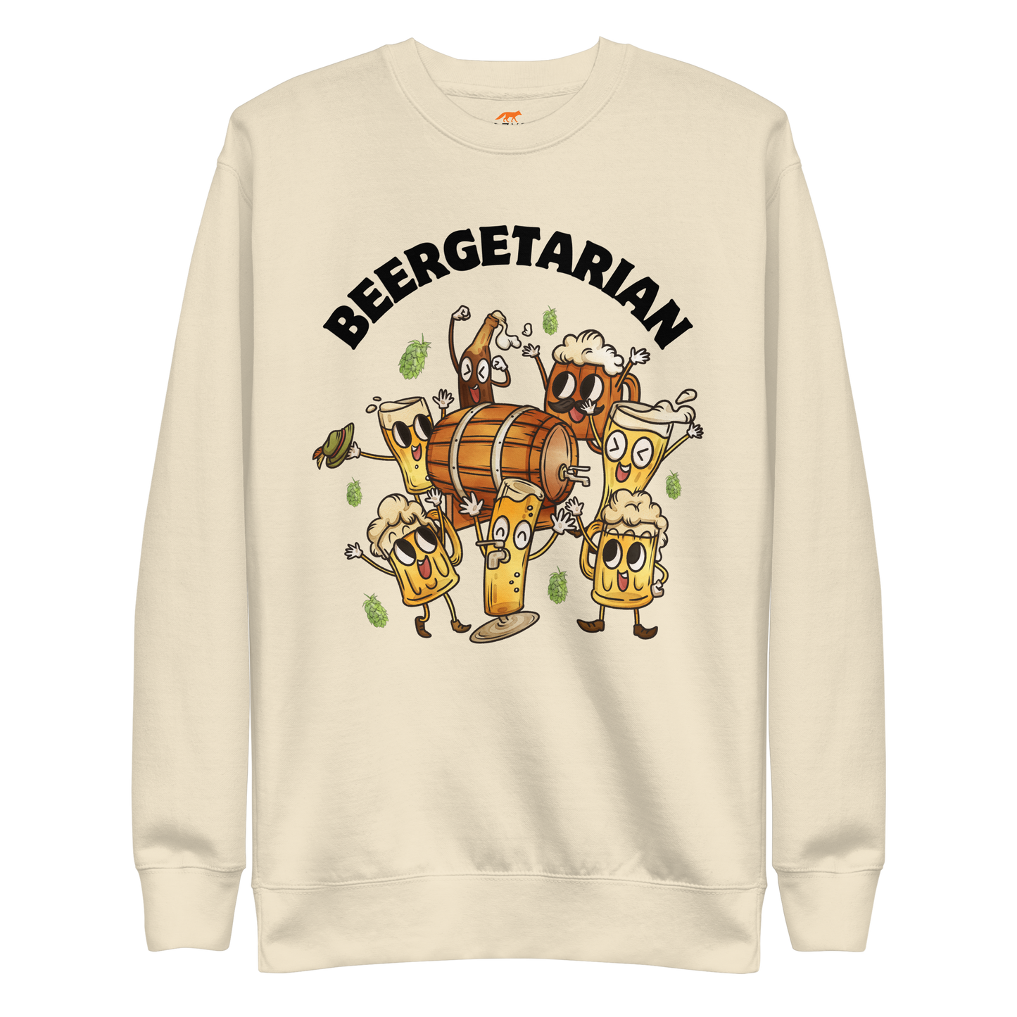 Beergetarian Beer Graphic Premium Sweatshirt Online - Bone - Boozy Fox