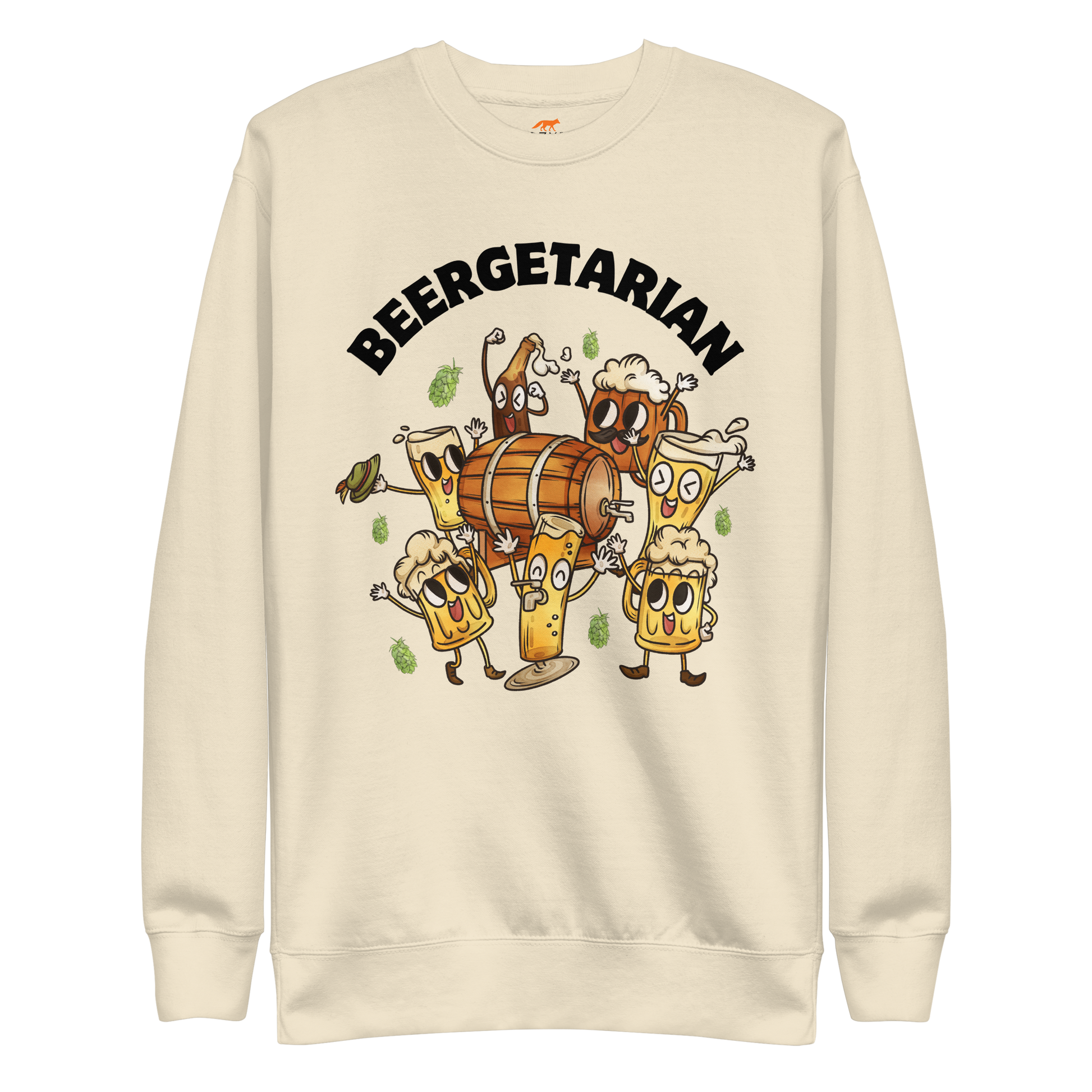 Beergetarian Beer Graphic Premium Sweatshirt Online - Bone - Boozy Fox