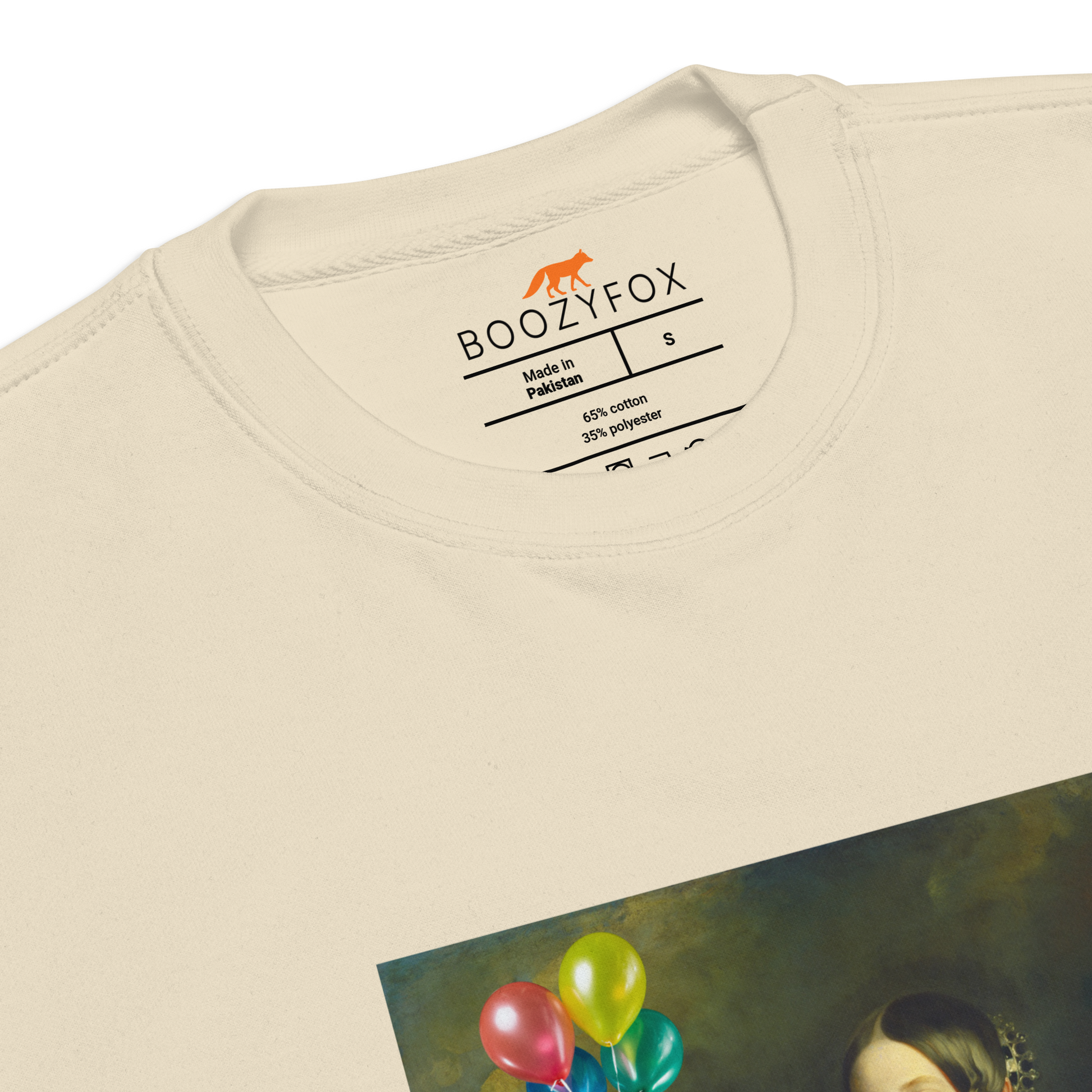 Product details of a bone Young Queen Victoria Graphic Premium Sweatshirt - Boozy Fox