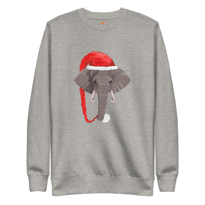 Christmas Elephant Graphic Premium Sweatshirt Online - Carbon Grey - Boozy Fox