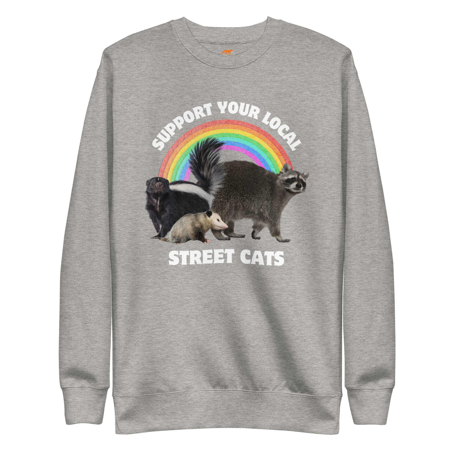Support Your Local Street Cats Graphic Premium Sweatshirt Online - Carbon Grey - Boozy Fox