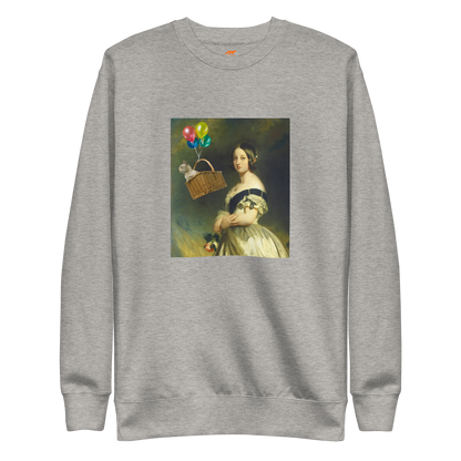 Young Queen Victoria Graphic Premium Sweatshirt Online - Carbon Grey - Boozy Fox