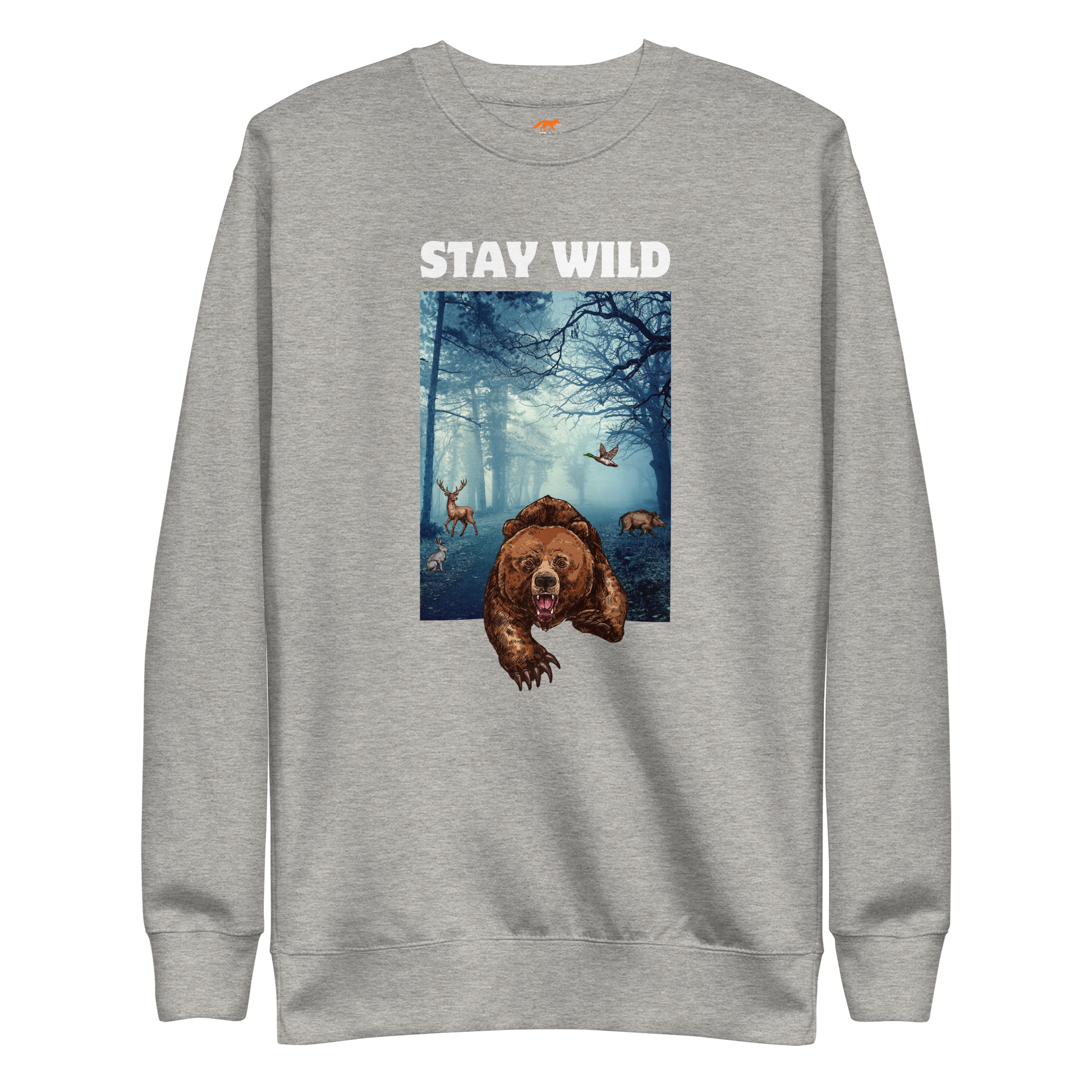 Stay Wild Bear Graphic Premium Sweatshirt Online - Carbon Grey - Boozy Fox