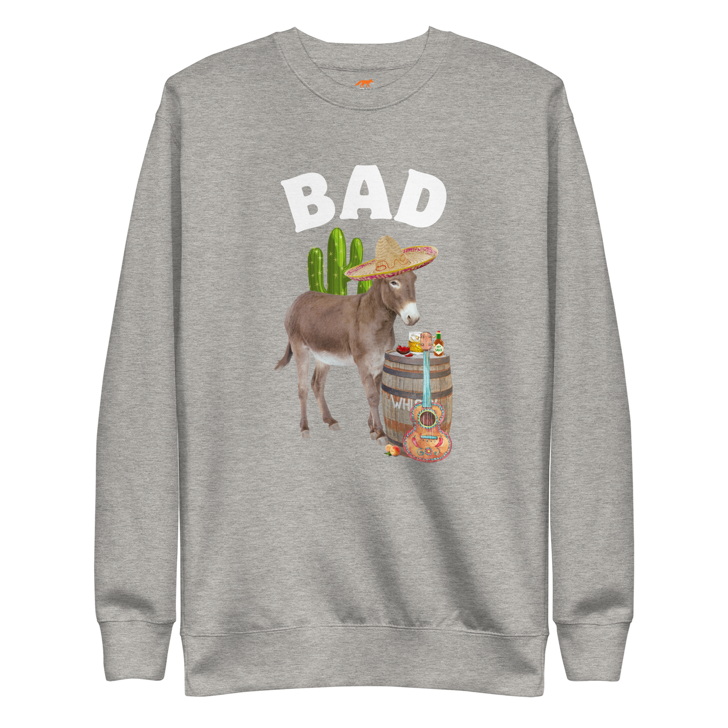 Bad Ass Donkey Graphic Premium Sweatshirt Online - Carbon Grey - Boozy Fox