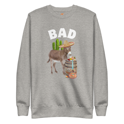 Bad Ass Donkey Graphic Premium Sweatshirt Online - Carbon Grey - Boozy Fox