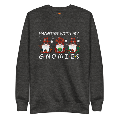 Hanging With My Gnomies Graphic Premium Sweatshirt Online - Charcoal Heather - Boozy Fox