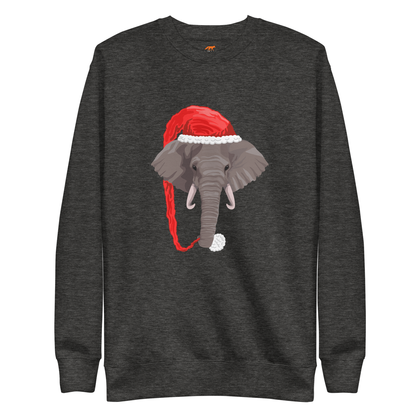 Christmas Elephant Graphic Premium Sweatshirt Online - Charcoal Heather - Boozy Fox