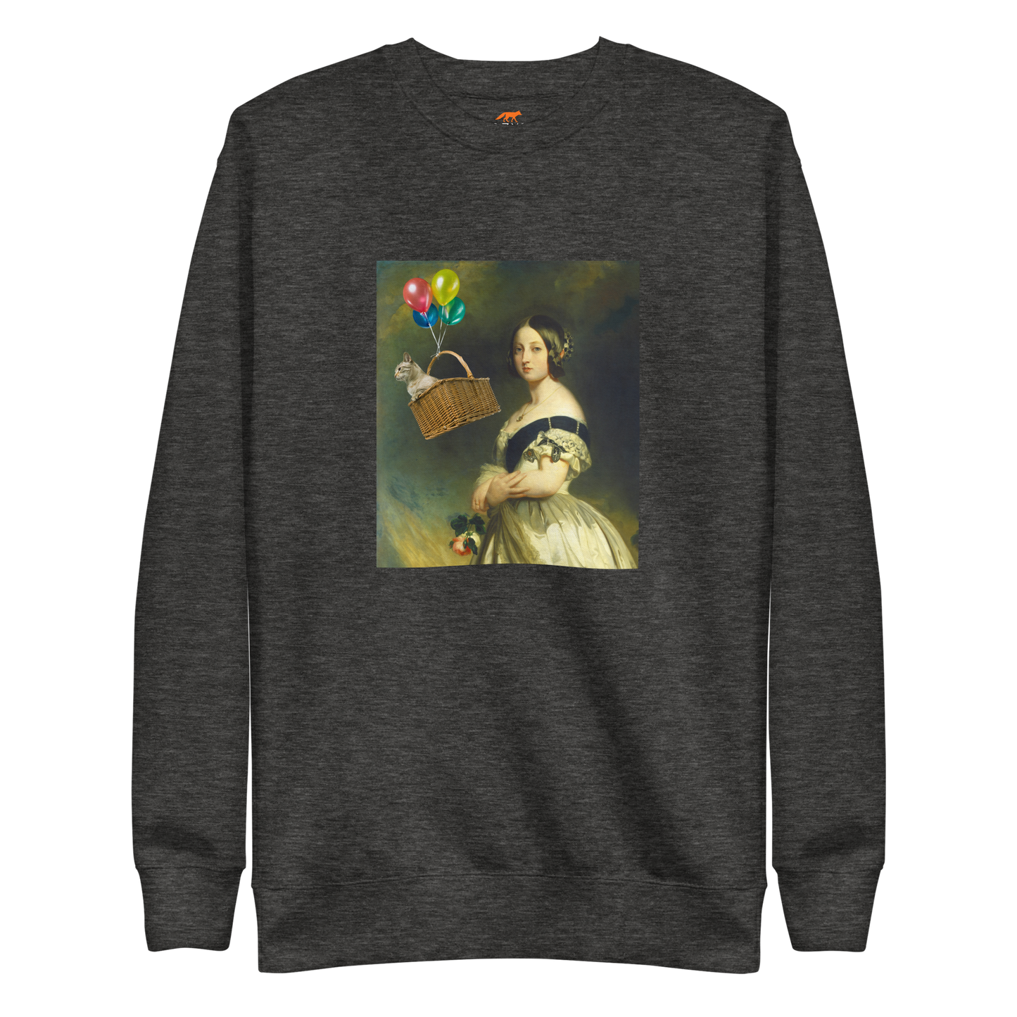 Young Queen Victoria Graphic Premium Sweatshirt Online - Charcoal Heather - Boozy Fox