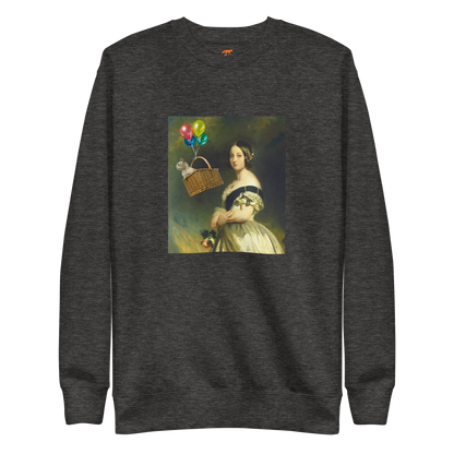 Young Queen Victoria Graphic Premium Sweatshirt Online - Charcoal Heather - Boozy Fox