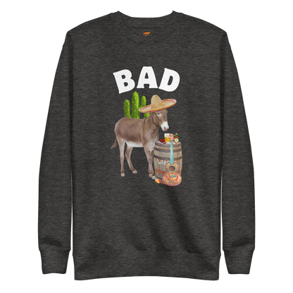 Bad Ass Donkey Graphic Premium Sweatshirt Online - Charcoal Heather - Boozy Fox