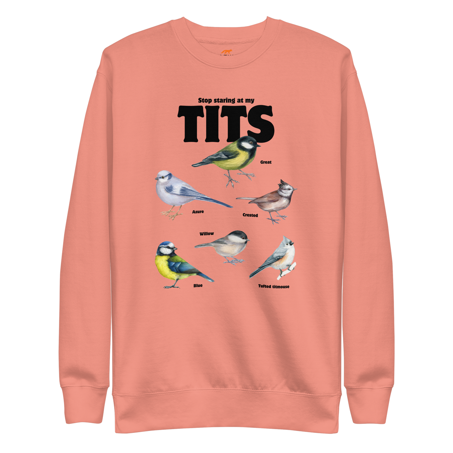 Stop Staring At My Tits Graphic Premium Sweatshirt Online - Dusty Rose - Boozy Fox