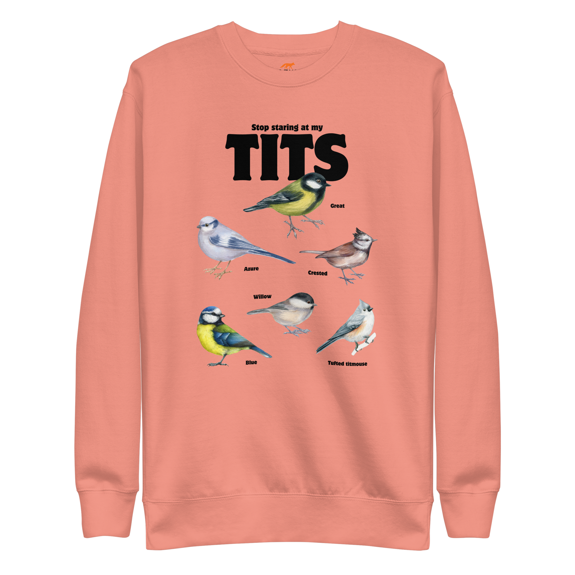 Stop Staring At My Tits Graphic Premium Sweatshirt Online - Dusty Rose - Boozy Fox