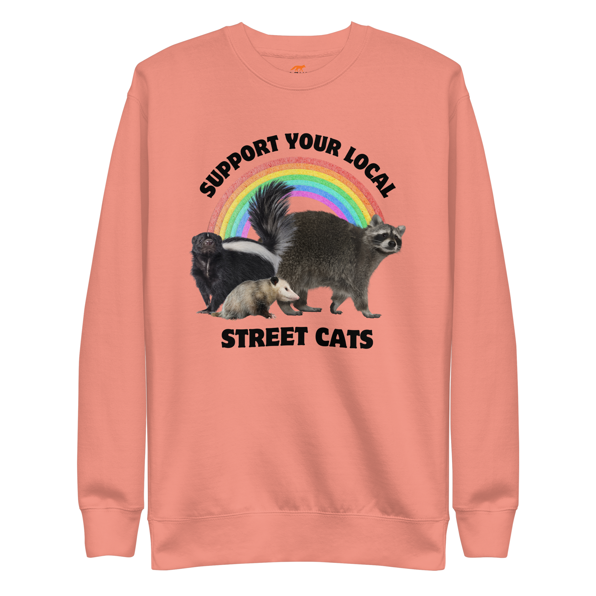 Support Your Local Street Cats Graphic Premium Sweatshirt Online - Dusty Rose - Boozy Fox