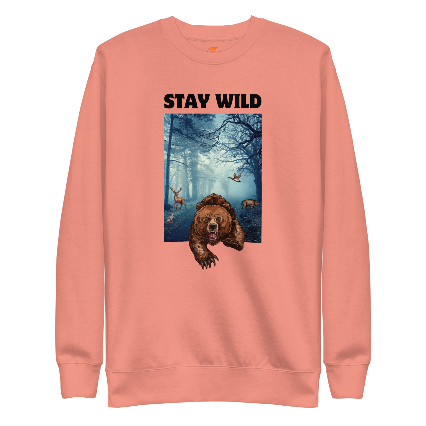 Stay Wild Bear Graphic Premium Sweatshirt Online - Dusty Rose - Boozy Fox