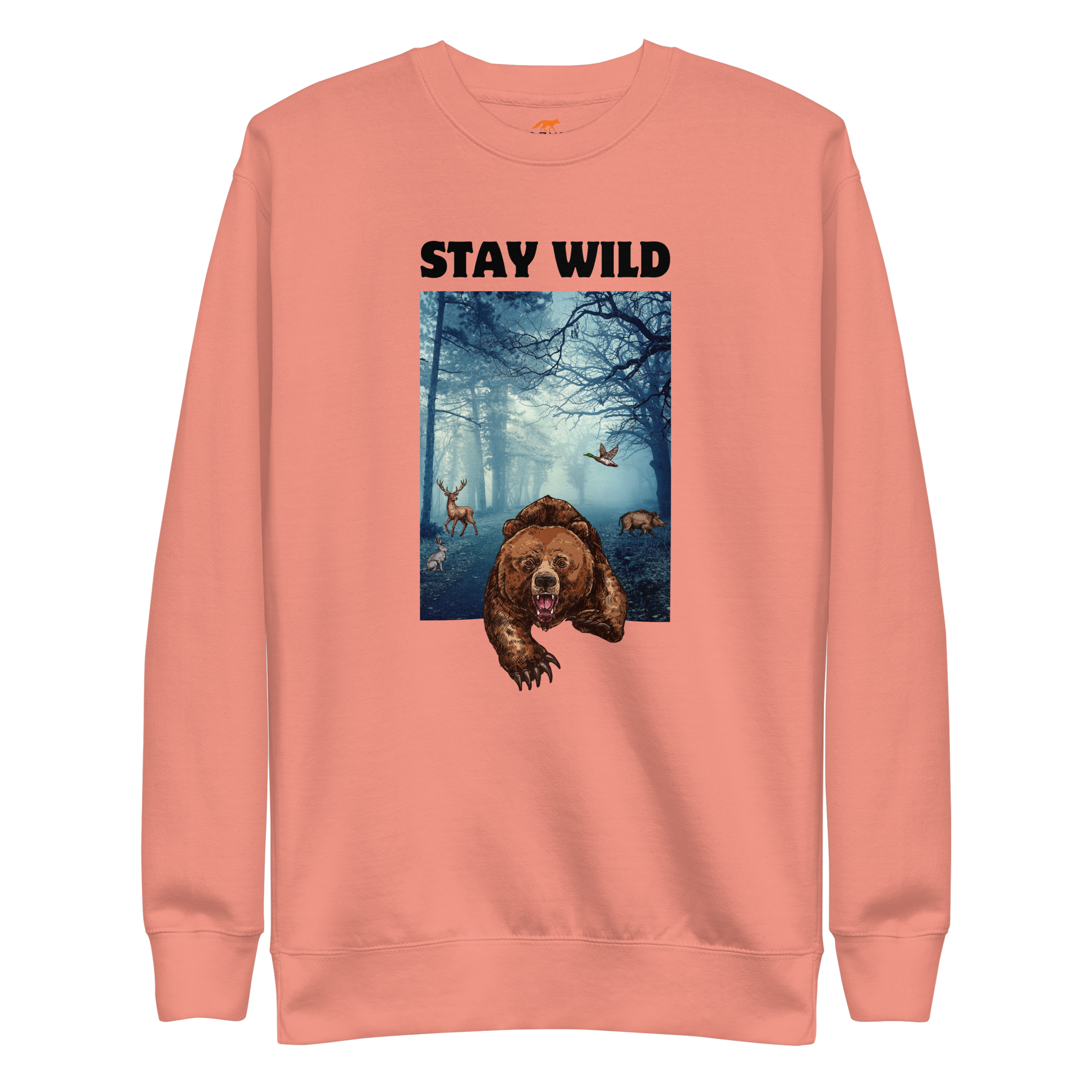 Stay Wild Bear Graphic Premium Sweatshirt Online - Dusty Rose - Boozy Fox