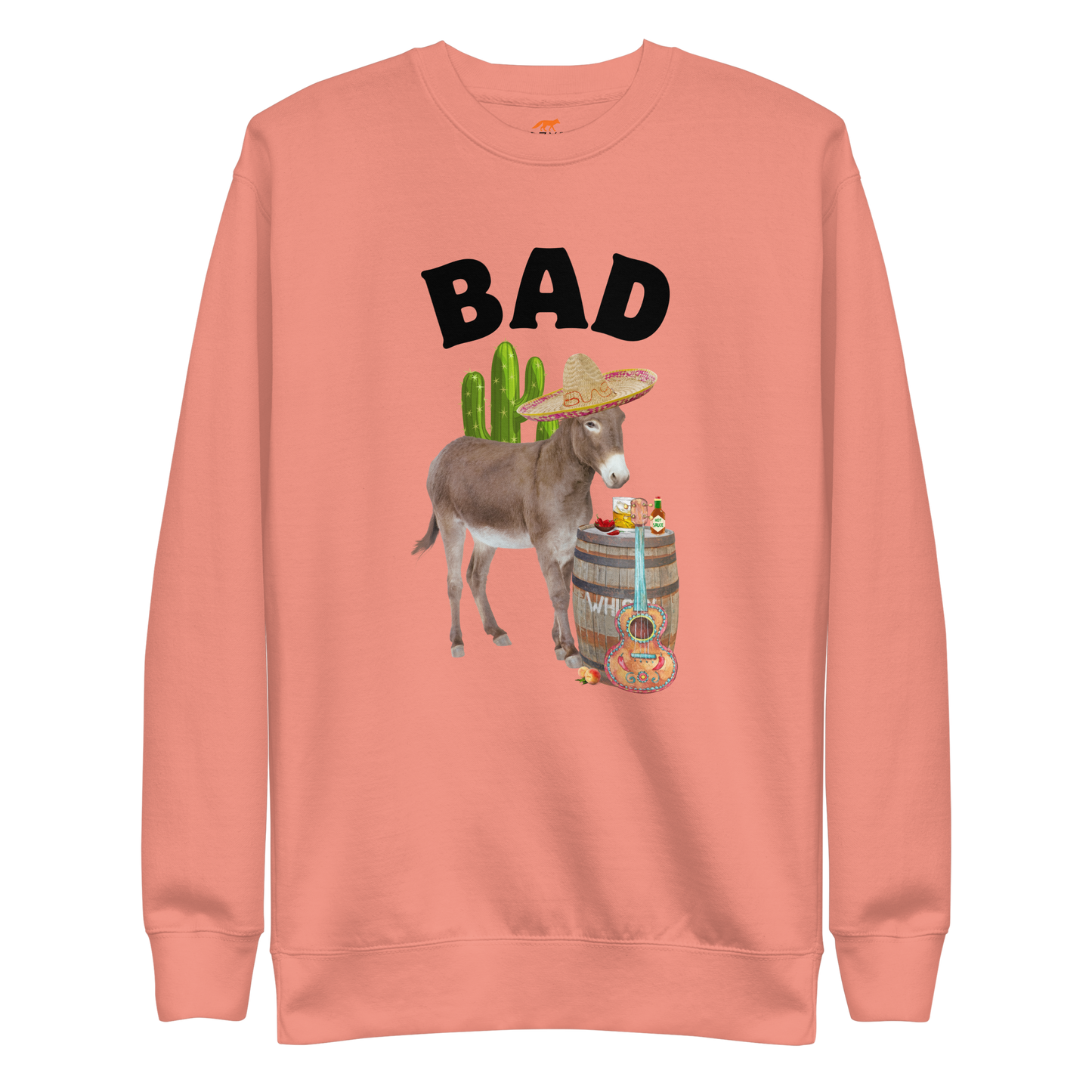 Bad Ass Donkey Graphic Premium Sweatshirt Online - Dusty Rose - Boozy Fox