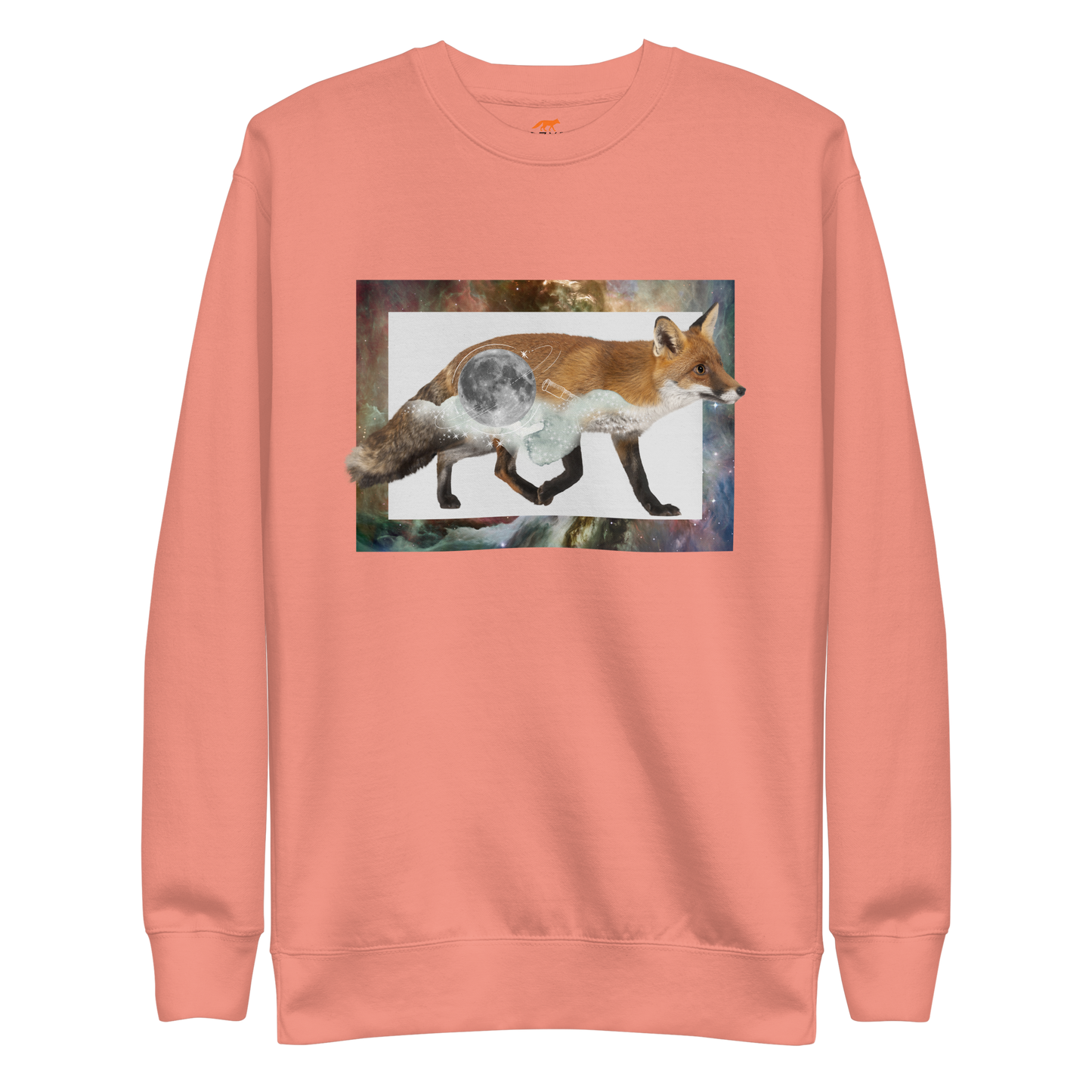 Space Fox Graphic Premium Sweatshirt Online - Dusty Rose - Boozy Fox