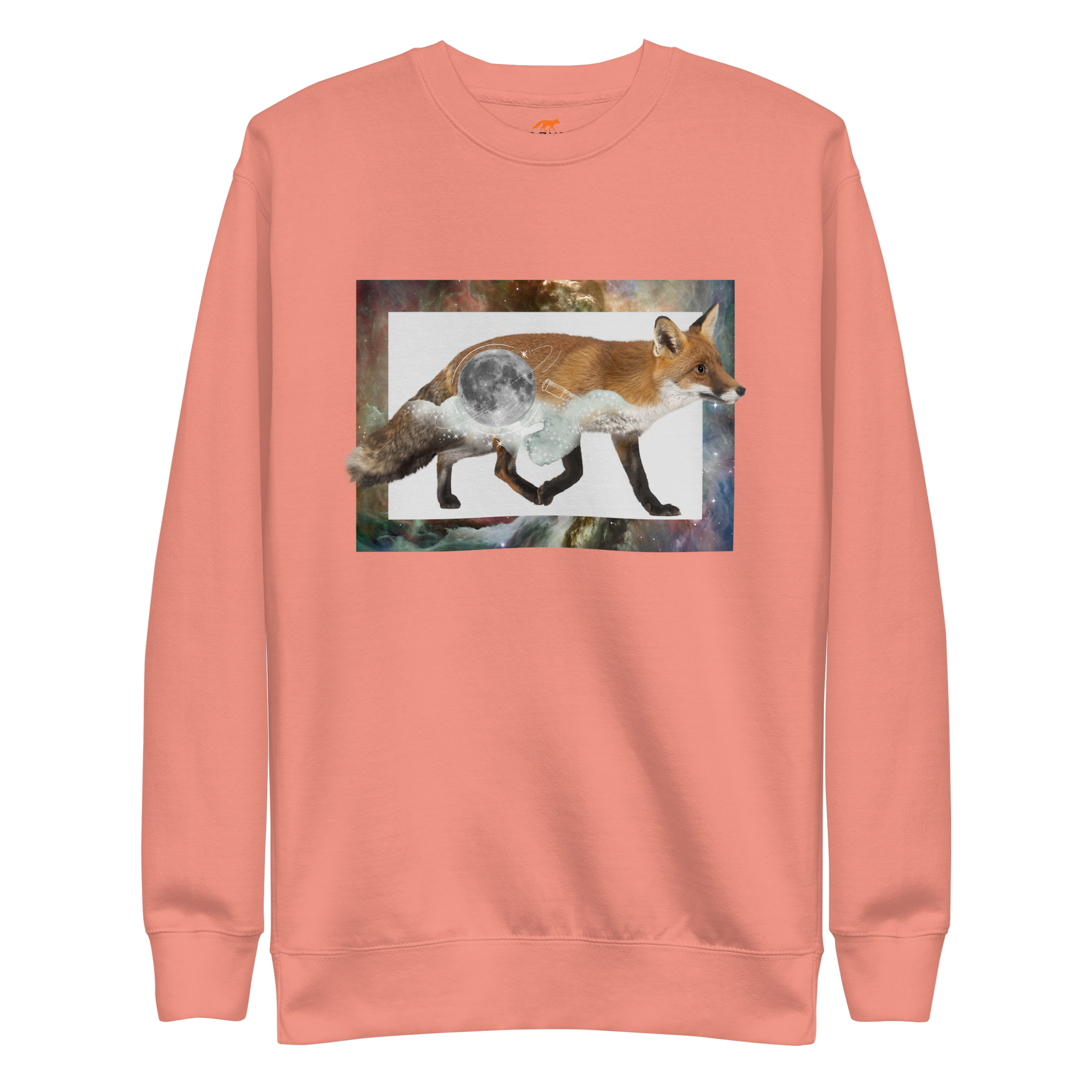 Space Fox Graphic Premium Sweatshirt Online - Dusty Rose - Boozy Fox