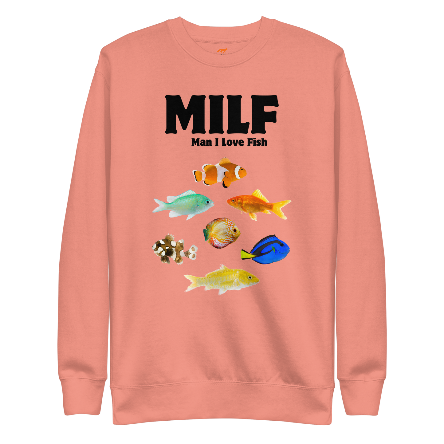 Man I Love Fish Graphic Premium Sweatshirt Online - Dusty Rose - Boozy Fox