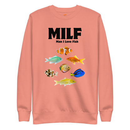 Man I Love Fish Graphic Premium Sweatshirt Online - Dusty Rose - Boozy Fox