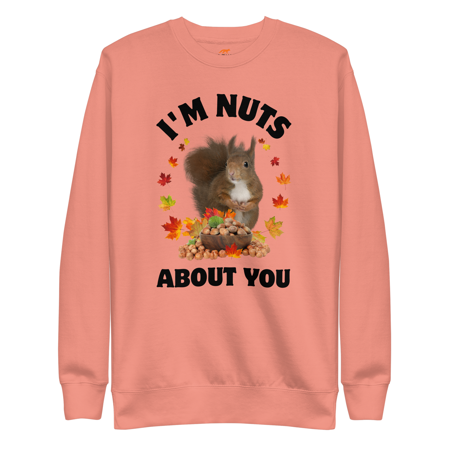 I’m Nuts About You Squirrel Graphic Premium Sweatshirt Online - Dusty Rose - Boozy Fox