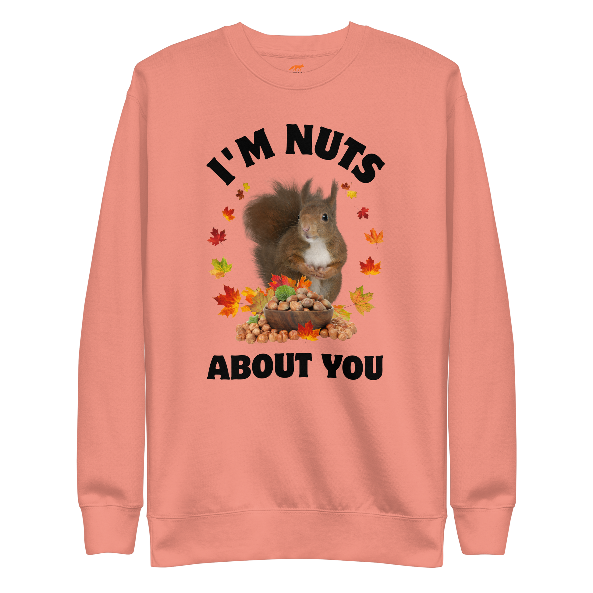 I’m Nuts About You Squirrel Graphic Premium Sweatshirt Online - Dusty Rose - Boozy Fox