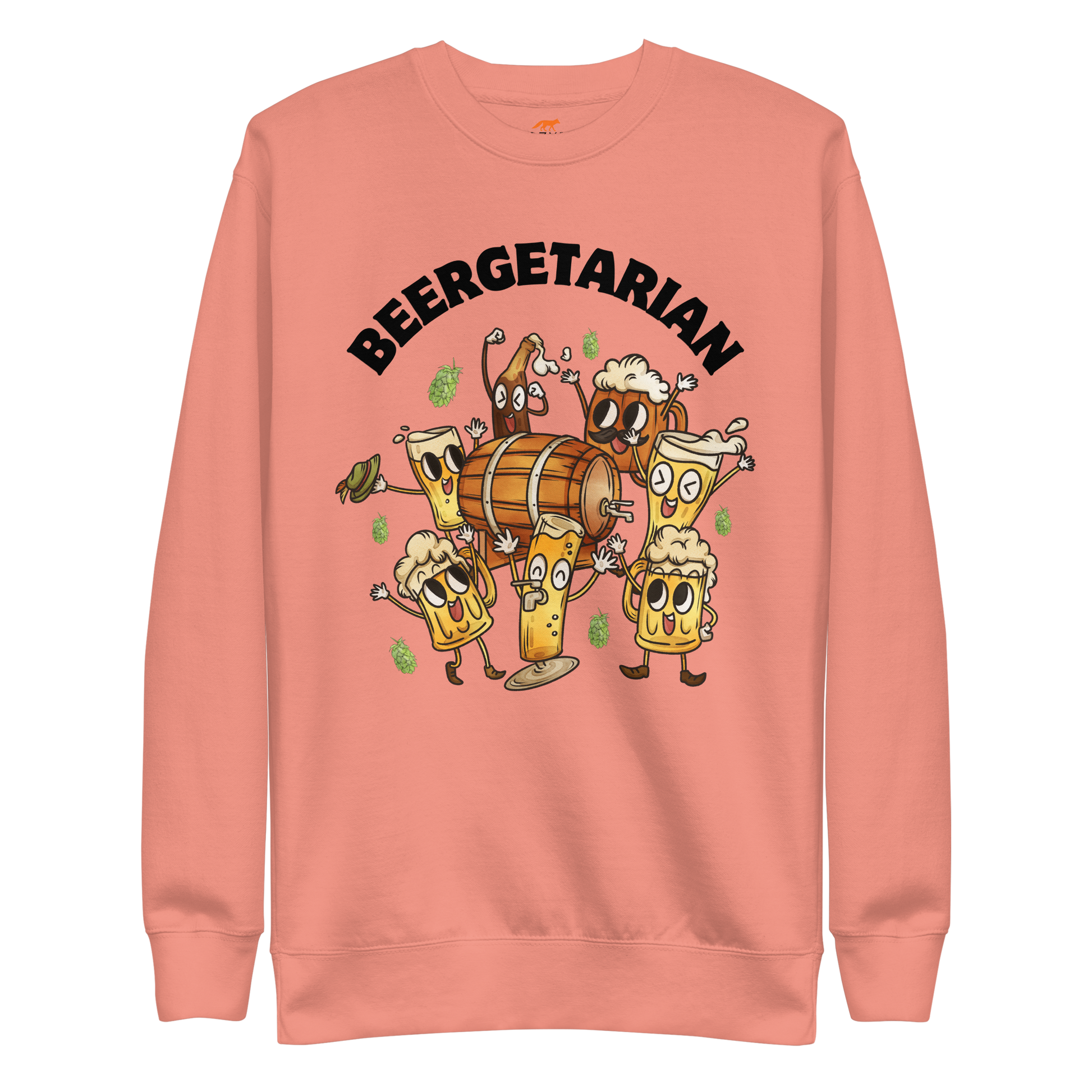 Beergetarian Beer Graphic Premium Sweatshirt Online - Dusty Rose - Boozy Fox