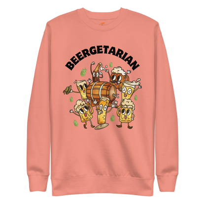 Beergetarian Beer Graphic Premium Sweatshirt Online - Dusty Rose - Boozy Fox