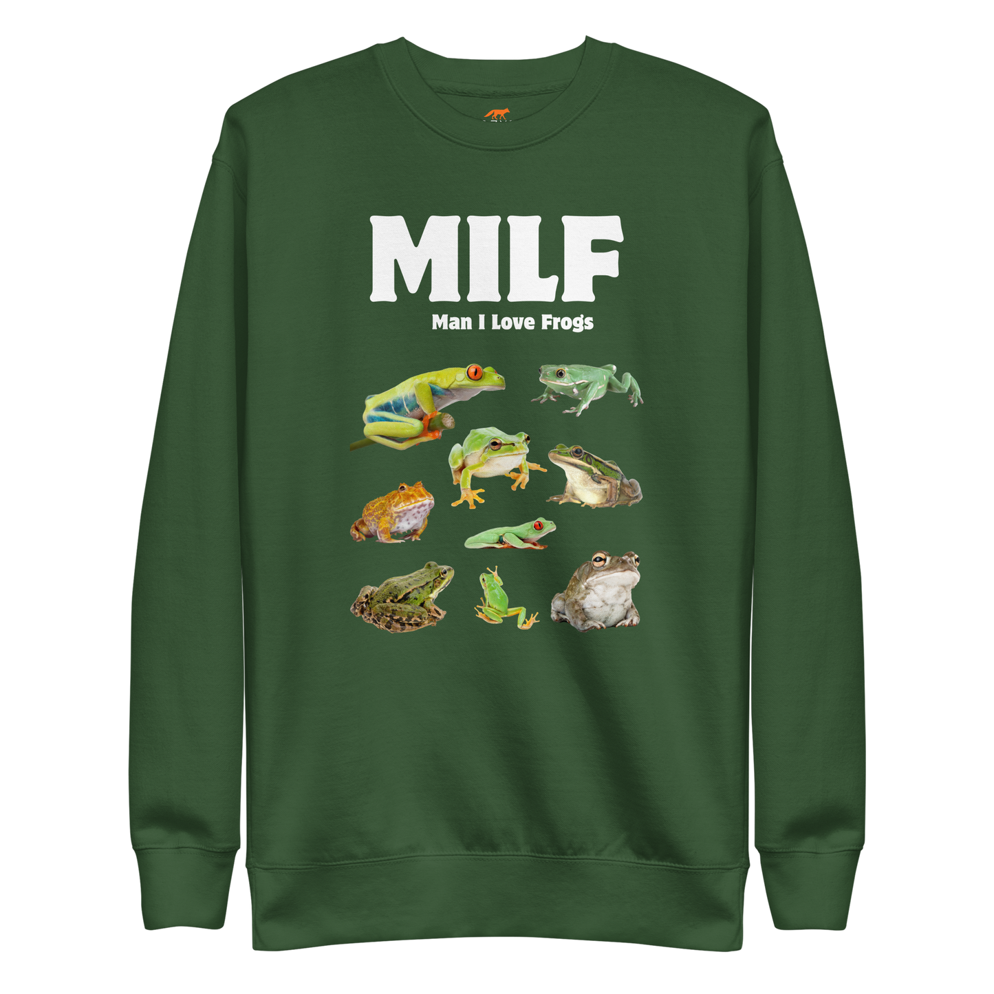 Man I Love Frogs Graphic Premium Sweatshirt Online - Forest Green - Boozy Fox