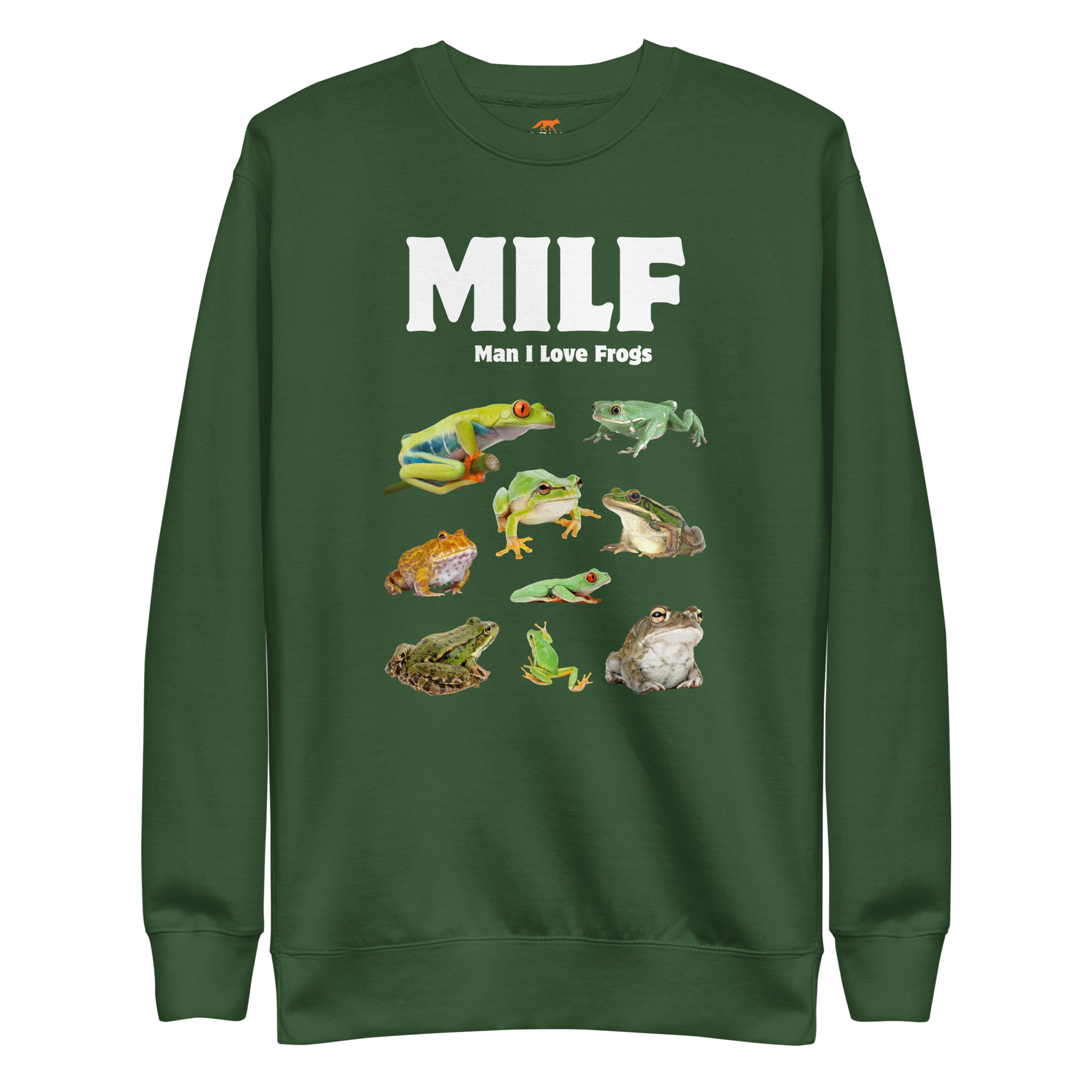 Man I Love Frogs Graphic Premium Sweatshirt Online - Forest Green - Boozy Fox
