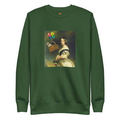 Young Queen Victoria Graphic Premium Sweatshirt Online - Forest Green - Boozy Fox