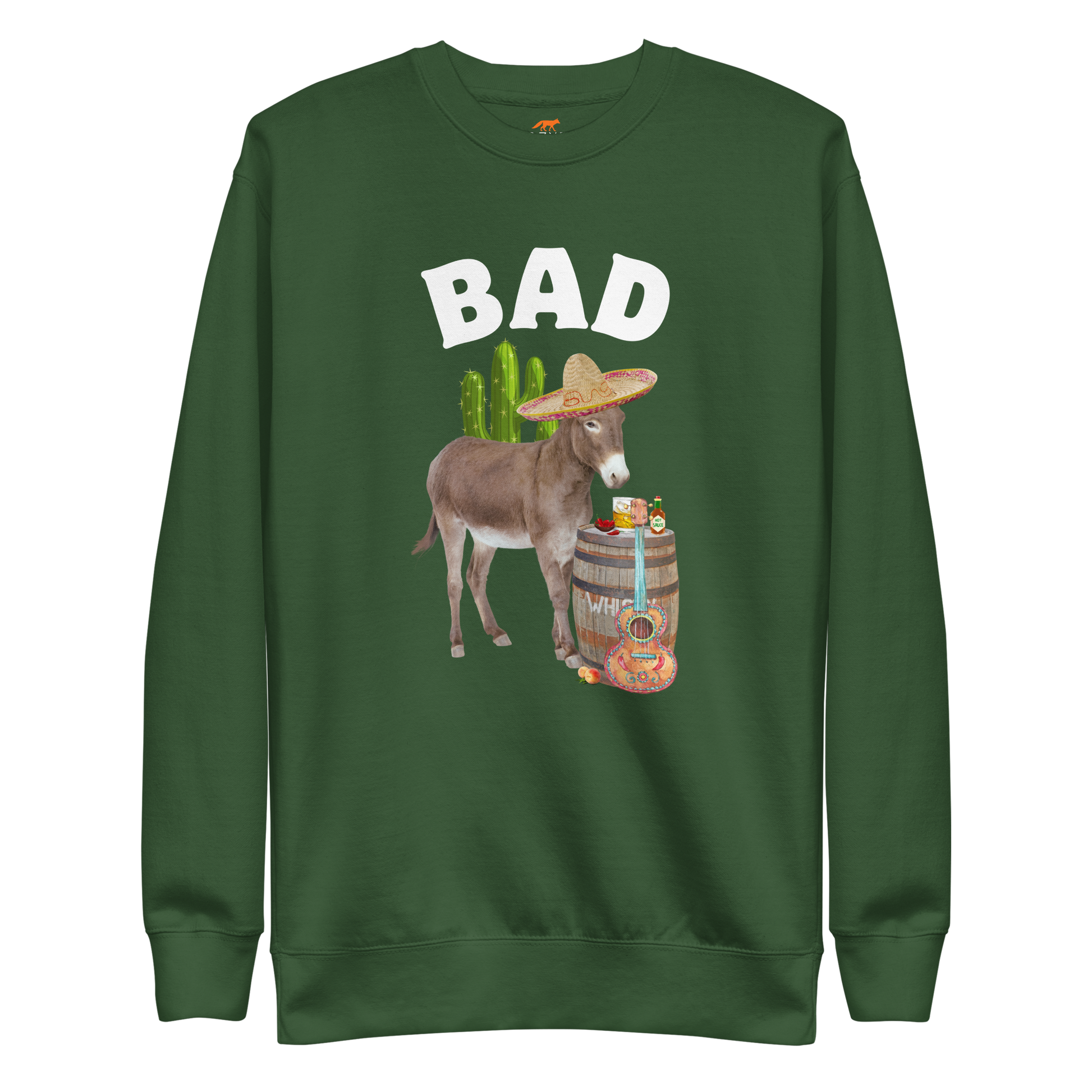 Bad Ass Donkey Graphic Premium Sweatshirt Online - Forest Green - Boozy Fox