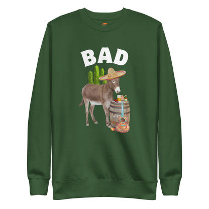 Bad Ass Donkey Graphic Premium Sweatshirt Online - Forest Green - Boozy Fox