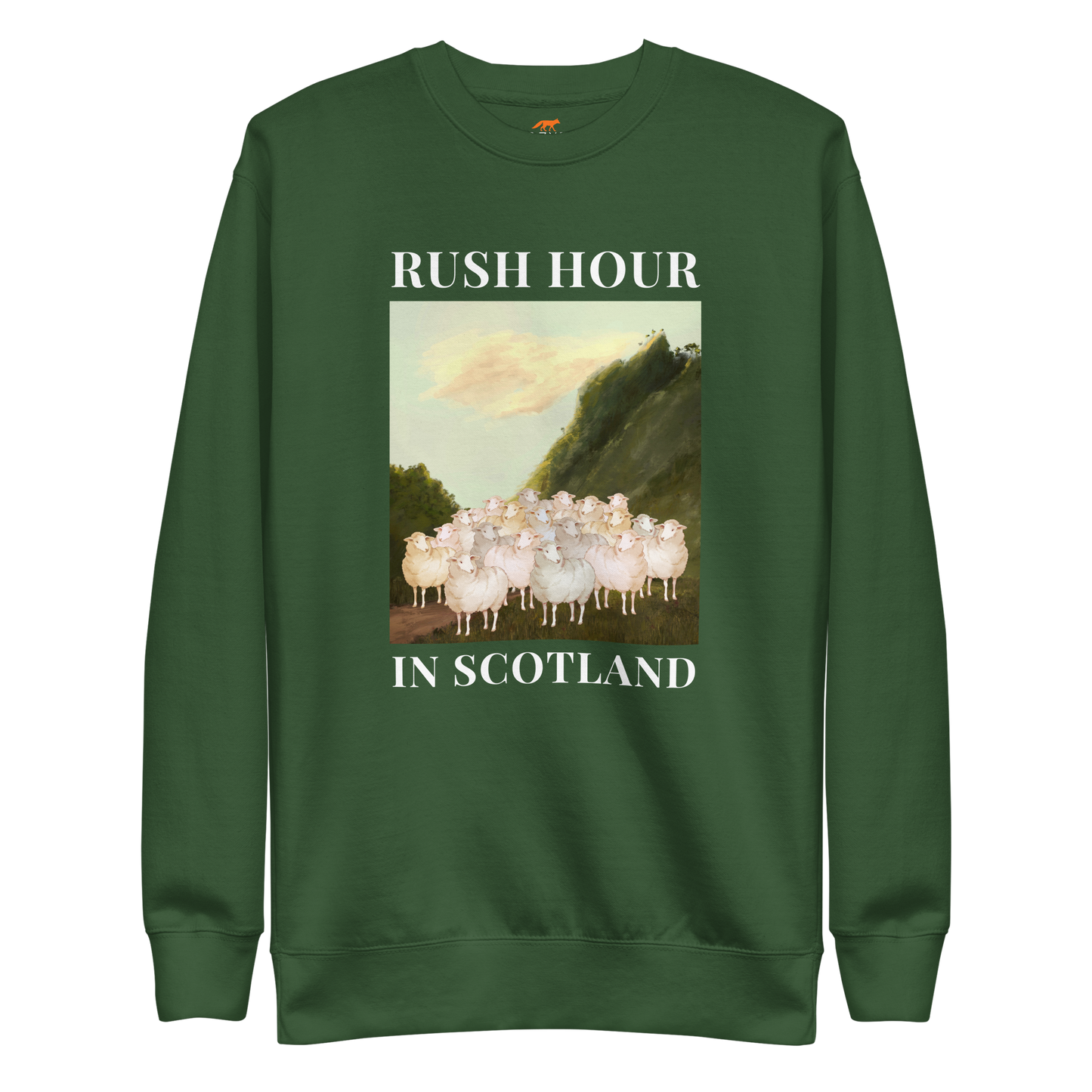 Sheep Graphic Premium Sweatshirt Online - forest green - Boozy Fox