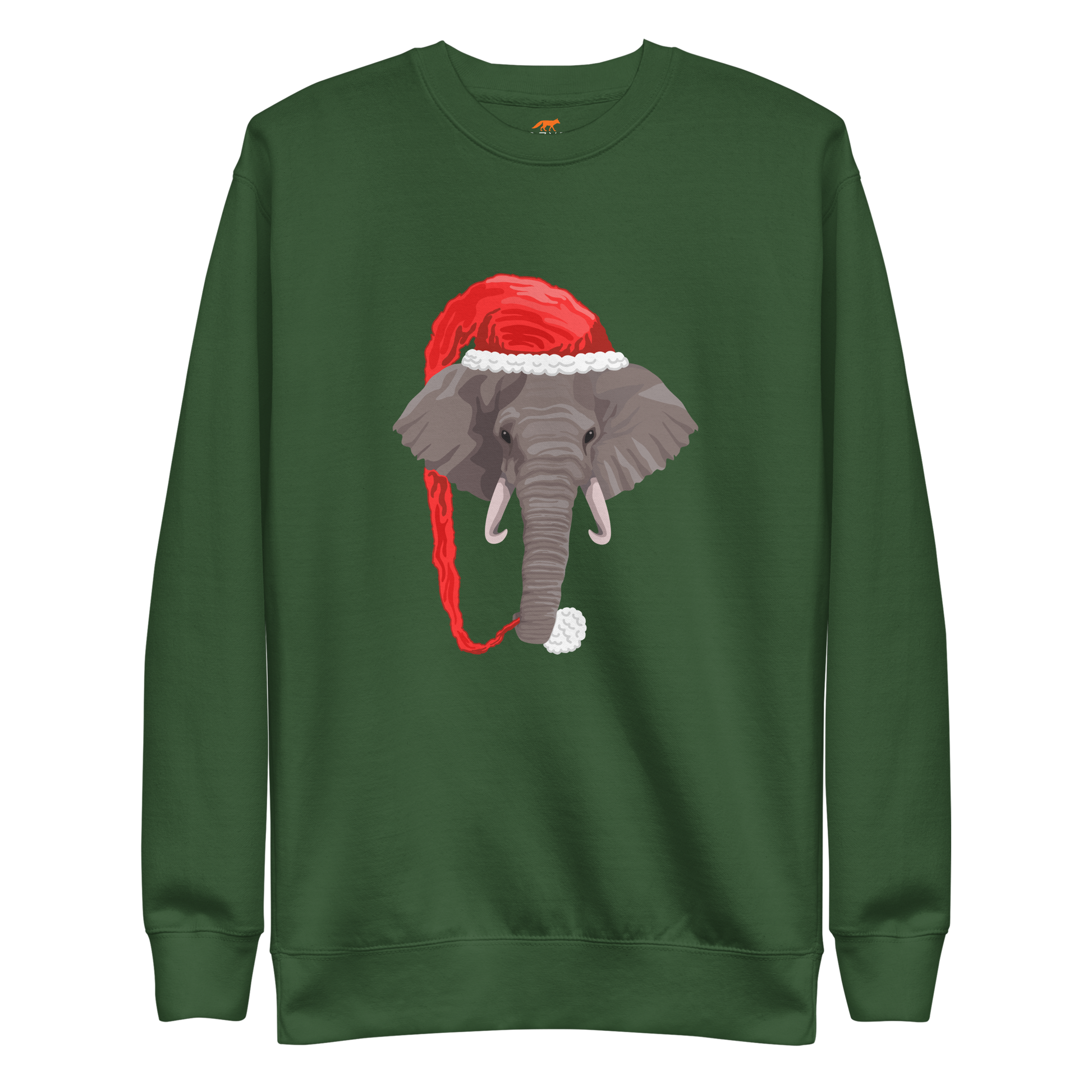 Christmas Elephant Graphic Premium Sweatshirt Online - forest green - Boozy Fox