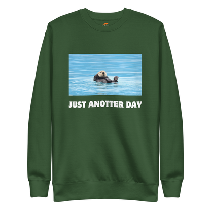 Just Anotter Day Otter Graphic Premium Sweatshirt Online - Forest Green - Boozy Fox
