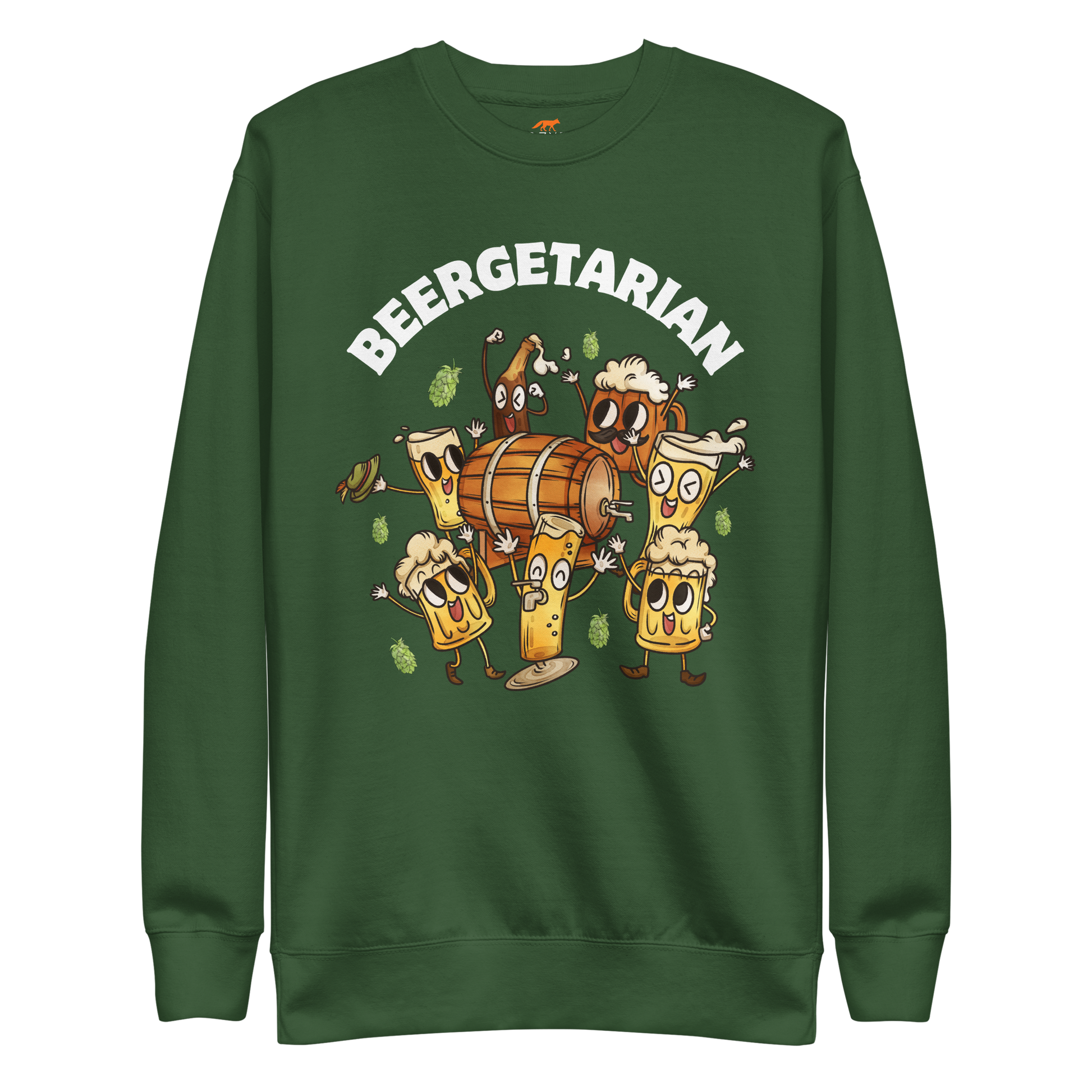 Beergetarian Beer Graphic Premium Sweatshirt Online - Forest Green - Boozy Fox