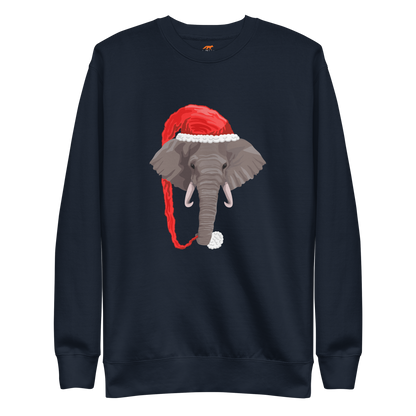 Christmas Elephant Graphic Premium Sweatshirt Online - Navy Blazer - Boozy Fox