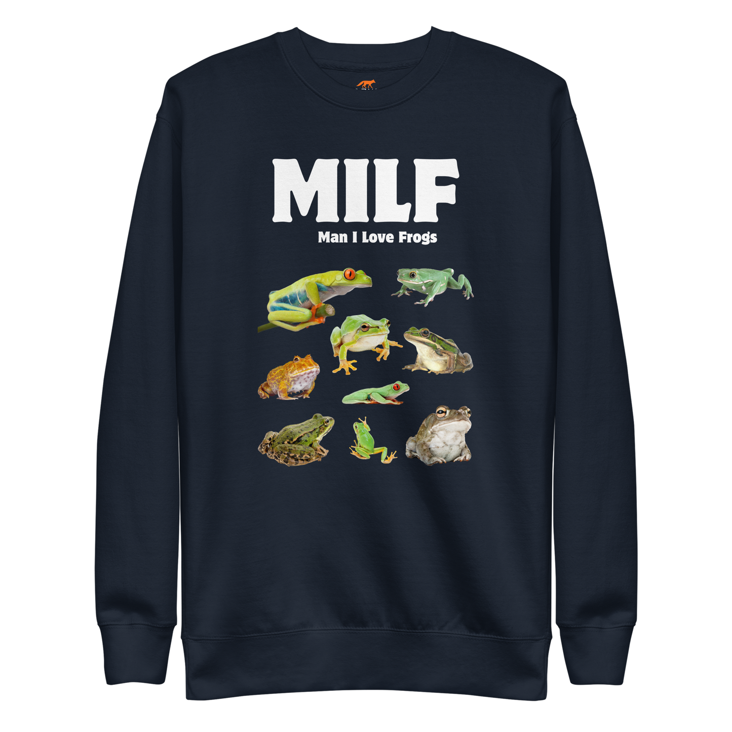 Man I Love Frogs Graphic Premium Sweatshirt Online - Navy Blazer - Boozy Fox