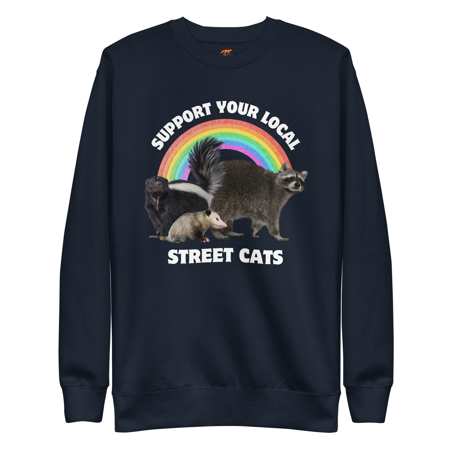 Support Your Local Street Cats Graphic Premium Sweatshirt Online - Navy Blazer - Boozy Fox