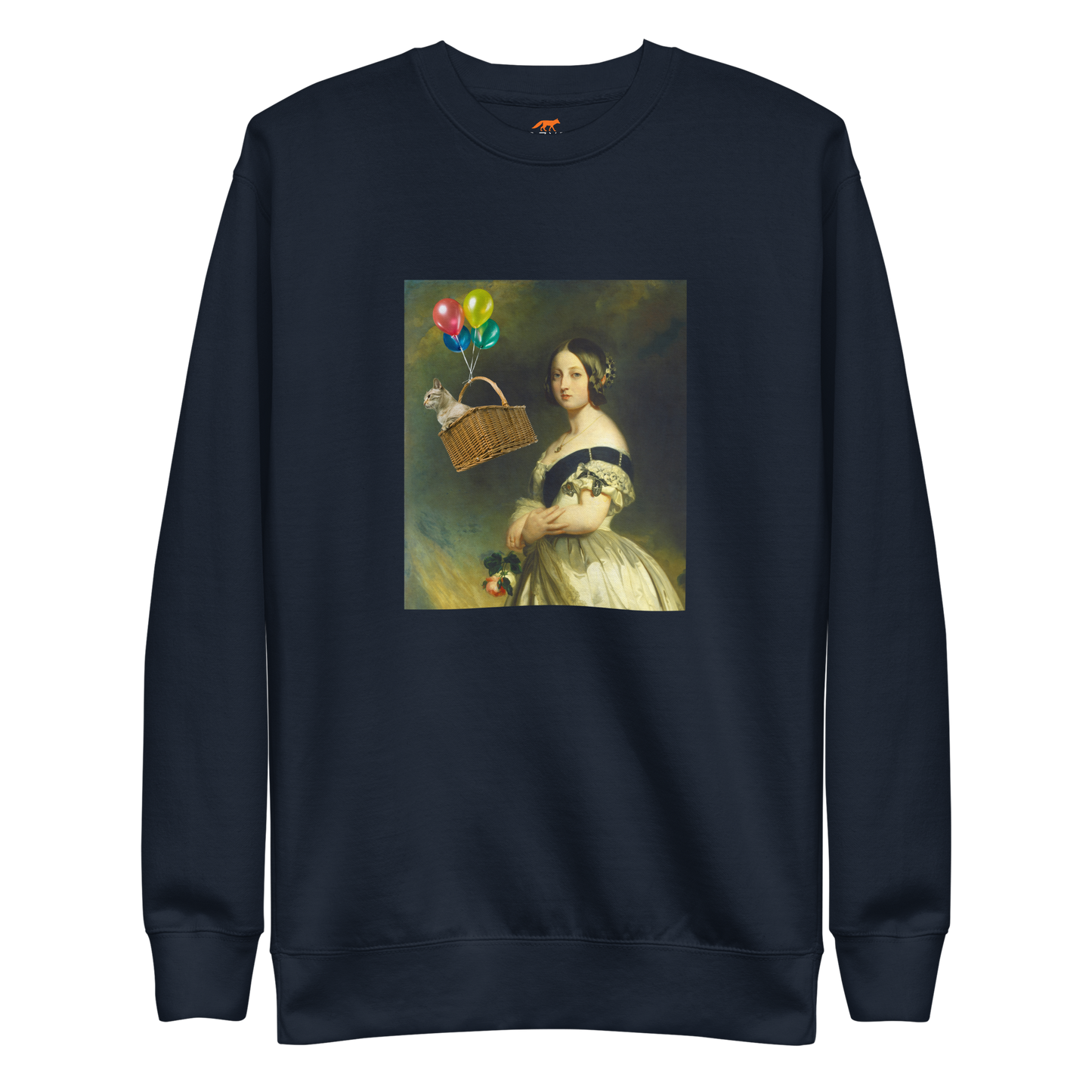 Young Queen Victoria Graphic Premium Sweatshirt Online - Navy Blazer - Boozy Fox