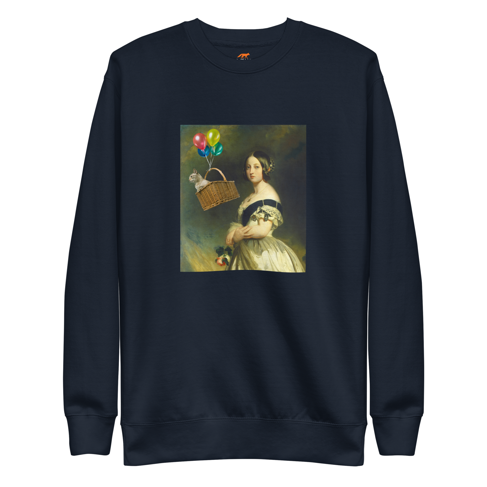 Young Queen Victoria Graphic Premium Sweatshirt Online - Navy Blazer - Boozy Fox
