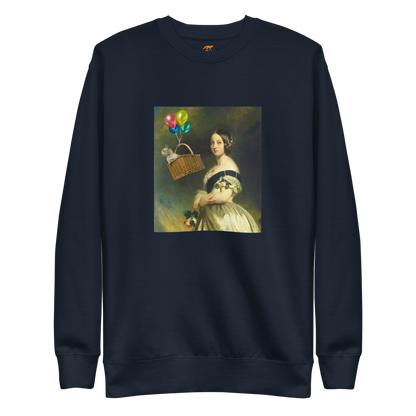 Young Queen Victoria Graphic Premium Sweatshirt Online - Navy Blazer - Boozy Fox