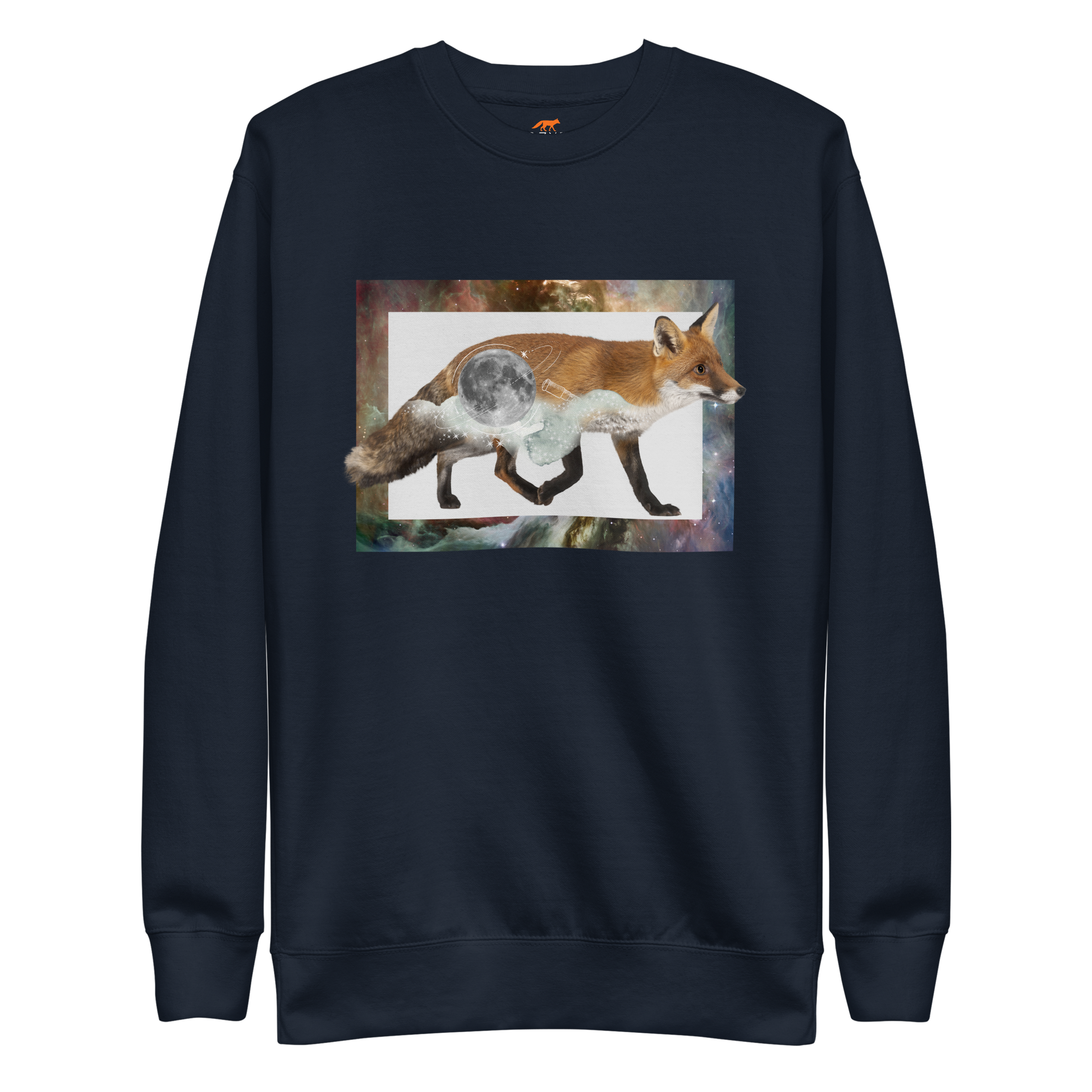 Space Fox Graphic Premium Sweatshirt Online - Navy Blazer - Boozy Fox
