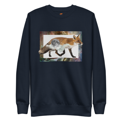 Space Fox Graphic Premium Sweatshirt Online - Navy Blazer - Boozy Fox