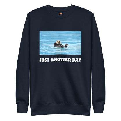 Just Anotter Day Otter Graphic Premium Sweatshirt Online - Navy - Boozy Fox