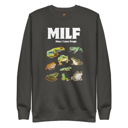 Man I Love Frogs Graphic Premium Sweatshirt Online - Vintage Black - Boozy Fox