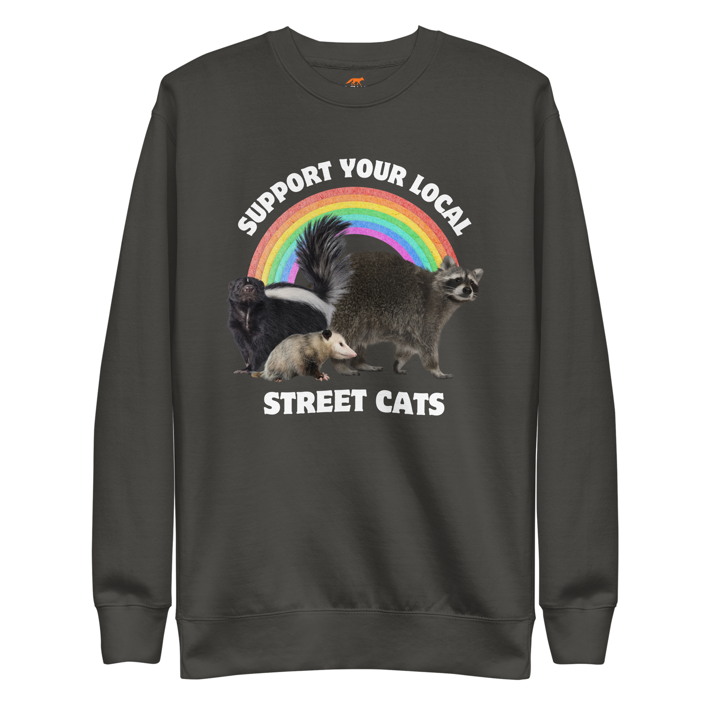 Support Your Local Street Cats Graphic Premium Sweatshirt Online - Vintage Black - Boozy Fox